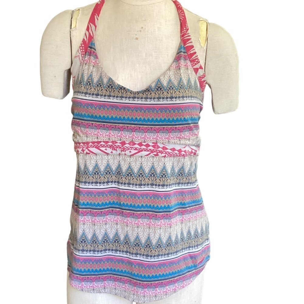Patagonia Multicolor Halter Top w/ Shelf Bra Sz XL Athleisure #66L